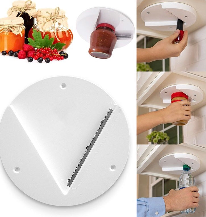 Under-Cabinet Jar Opener, NEVER struggle with opening jars again thanks to  this under-cabinet jar opener! 🤯👏 It's V-shape allows it to open any size  jar, and it sticks riiight